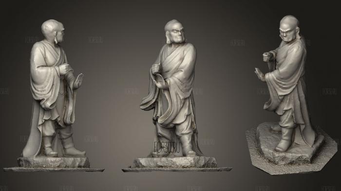 Monk statue stl model for CNC